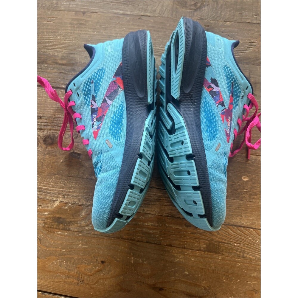 Brooks Shoes Women 7 Empower Her Launch 9 Running Blue/Eclipse/Pink Athleisure - Picture 5 of 12